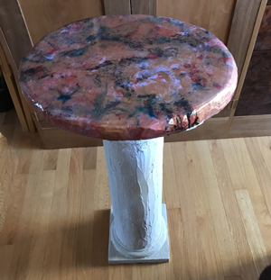 Granite table top with resin